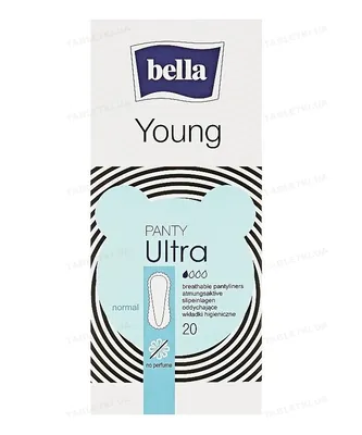 Прокладки гiгiєнiчнi щоденнi Bella Panty Ultra Young (блакитні), 20 штук
