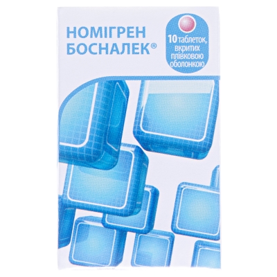 Номигрен Босналек таблетки, п/плен. обол. №10 в тубах