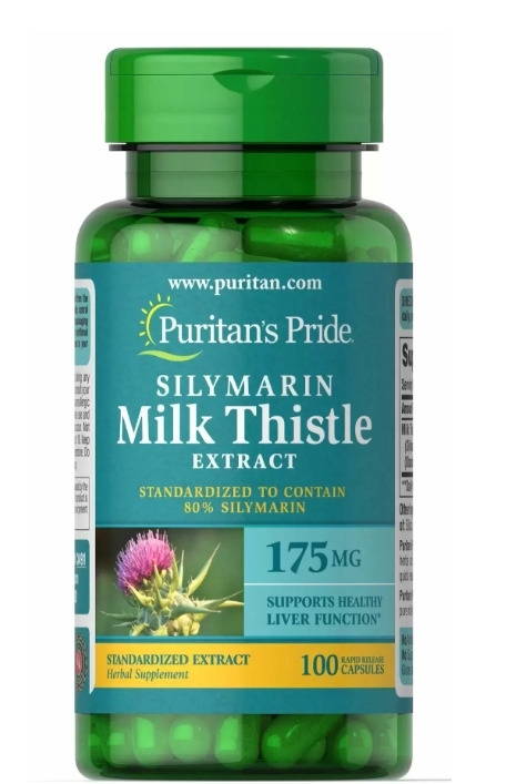 Розторопша Puritan's Pride Milk Thistle Extract (Silymarin) 175 мг, 100 капсул