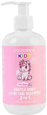 Гель-шампунь для душу Coderma Kids ніжний 2 в 1 для дівчаток, 250 мл