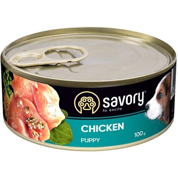 Корм влажный для щенков Savory 30532 с курицей, 100 г