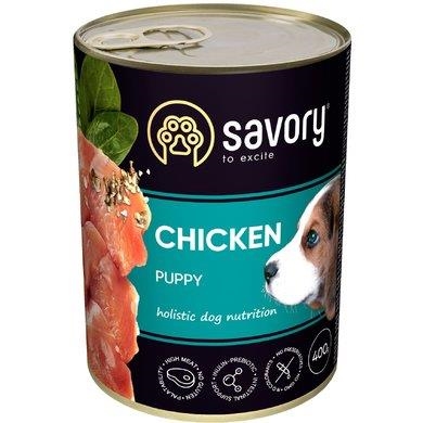 Корм влажный для щенков Savory 30556 с курицей, 400 г
