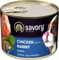Корм вологий для цуценят Savory 30570 з кроликом і куркою, 200 г