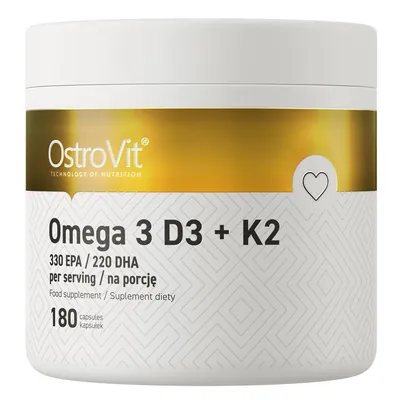 Омега-3 та вітамін К2 OstroVit Omega 3 D3+K2, 180 капсул