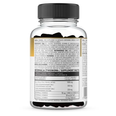 Жирні кислоти OstroVit Omega 3 D3+K2, 90 капсул