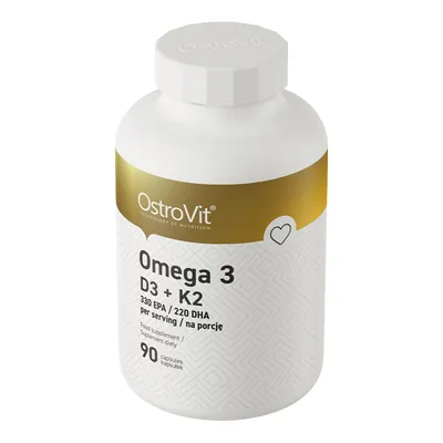 Омега-3 та вітамін К2 OstroVit Omega 3 D3+K2, 90 капсул