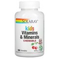 Вітаміни та мінерали Solaray Children's Chewable Vitamins and Minerals для дітей, 120 жувальних цукерок