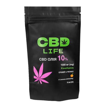 Каннабидиол CBD life Масло 10%, спрей оральный со вкусом апельсин по 10 мл во флаконе