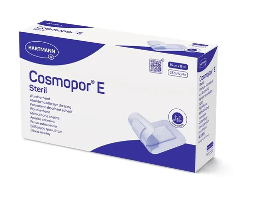 Пов'язка пластирна Cosmopor E steril для закриття ран 15 см х 8 см стерильна, 25 штук
