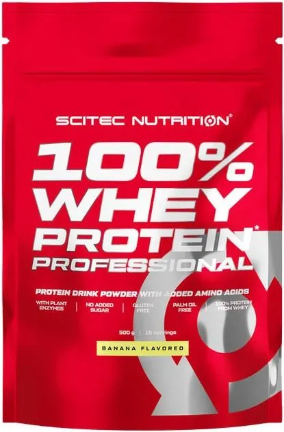 Протеїн сироватковий змішаний Scitec Nutrition 100% Whey Protein Professional банан, 500 г