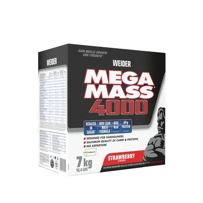 Гейнер Weider Mega Mass 4000, полуниця, 7 кг