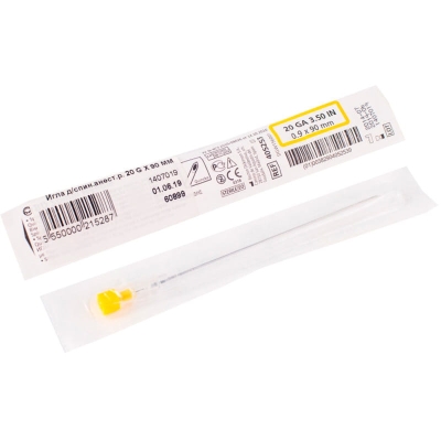 Голка спінальна BD Quincke Spinal Needle 20G (0,9 x 90 мм) жовта, 1 штука