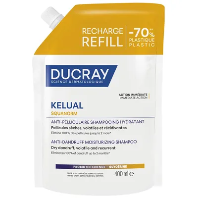 Шампунь Ducray Kelual Squanorm проти сухої лупи, 400 мл (рефіл)