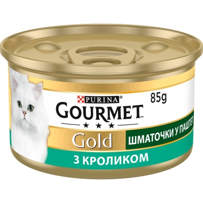 Корм влажный для кошек Purina Gourmet Gold с кроликом, кусочки в паштете по 85 г