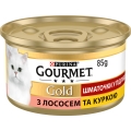 Корм влажный для кошек Purina Gourmet Gold с лососем и курицей, кусочки в подливе по 85 г