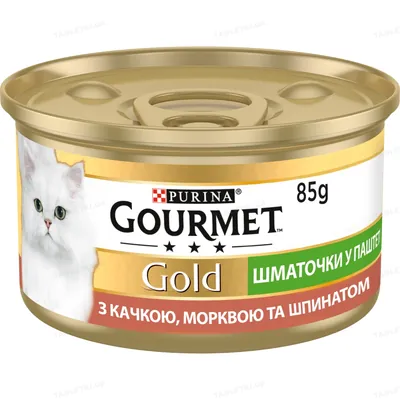 Корм вологий для кішок Purina Gourmet Gold з качкою, морквою і шпинатом, шматочки в паштеті, 85 г