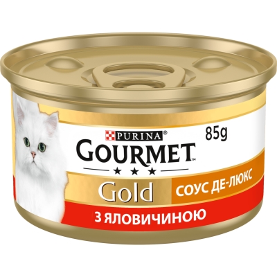 Корм влажный для кошек Purina Gourmet Gold Соус Де-Люкс с говядиной, 85 г