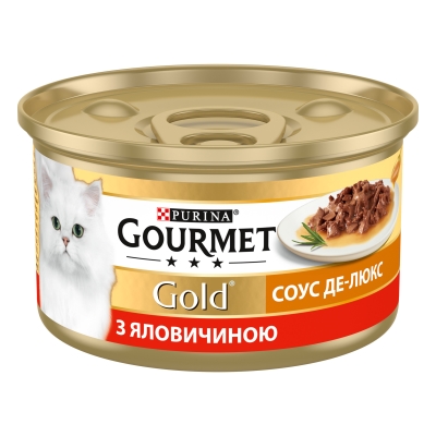 Корм влажный для кошек Purina Gourmet Gold Соус Де-Люкс с говядиной, 85 г