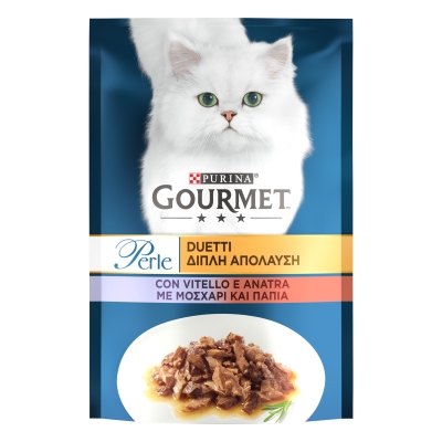 Корм влажный для кошек Purina Gourmet Perle Duo с телятиной и уткой, 85 г