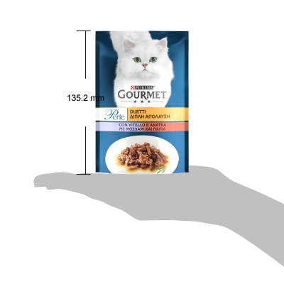 Корм вологий для кішок Purina Gourmet Perle Duo з телятиною і качкою, 85 г
