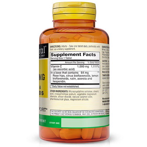 Витамин С Mason Natural Vitamin C 1000 с Rose Hips and Bioflavonoids Complex, 60 таблеток
