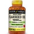 Льняное масло Mason Natural Flax Seed Oil 1000, 100 гелевых капсул