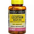 Лецитин с водорослями Mason Natural Lecithin Kelp Vitamin B6 Plus Cider Vinegar, 100 таблеток
