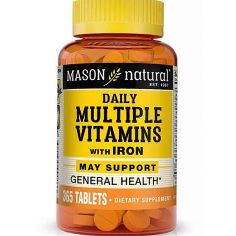 Мультивитамины Mason Natural Daily Multiple Vitamins With Iron, 365 таблеток