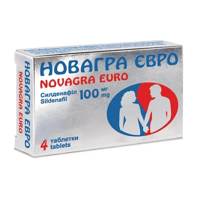 Новагра євро таблетки, в/плів. обол. по 100 мг №4 у бліс.