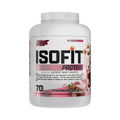 Протеїн сироватковий ізолят Nutrex Research Isofit, полуниця з вершками, 30 порцій