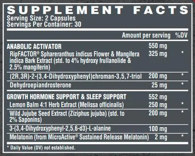 Тестостероновий бустер Nutrex Research Anabol Hardcore PM, 60 капсул