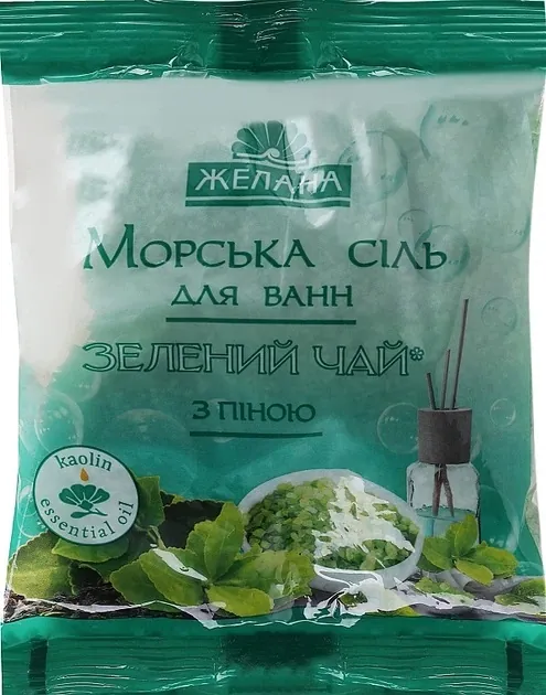 Сіль для ванн Желана Зелений чай морська з піною, 500 г