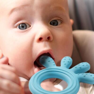 Прорезыватель для зубов BabyOno 826/03 силиконовый Осьминог, голубой
