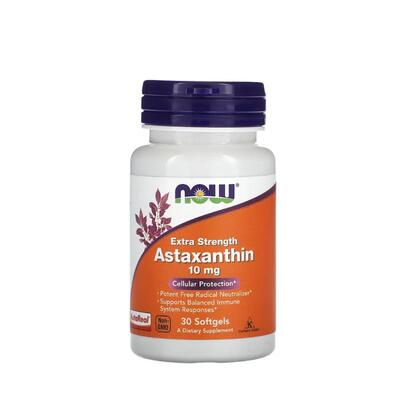 Астаксантин NOW Astaxanthin 10 мг, 30 м'яких капсул