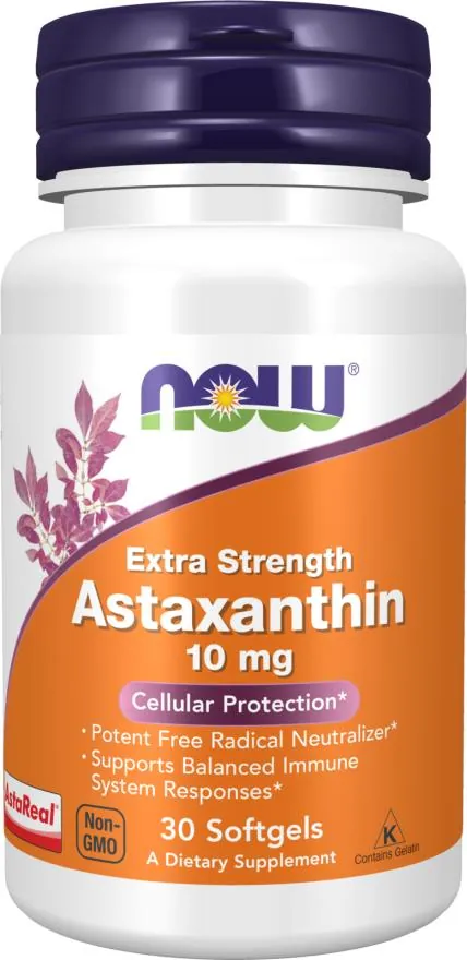 Астаксантин NOW Astaxanthin 10 мг м'які капсули №30