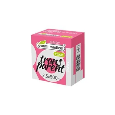 Пластир медичний Avanti medical Transparent Clear Roll на полімерній основі 2,5 см х 500 см, прозорий, котушка, 1 штука