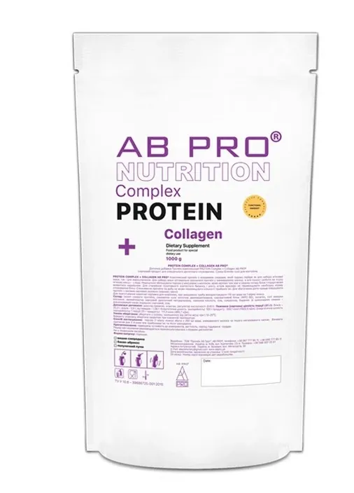 Протеїн комплексний AB PRO Complex Protein + Collagen, полуничний пунш, 1000 г