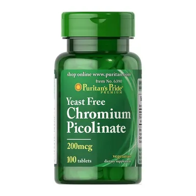 Хрому піколінат без дріжджів Puritan's Pride Chromium Picolinate 200 мкг, 100 таблеток