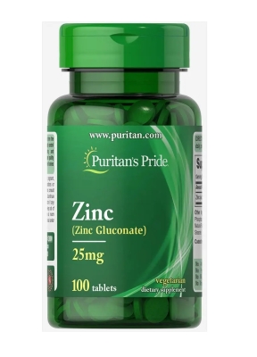 Цинк глюконат Puritan's Pride Zinc 25 мг, 100 таблеток