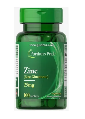 Цинк глюконат Puritan's Pride Zinc 25 мг, 100 таблеток