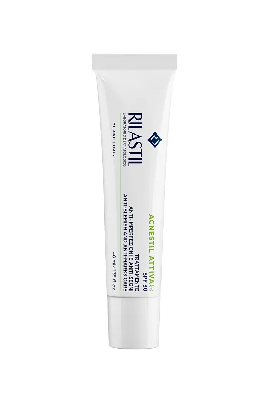 Крем для обличчя Rilastil Acnestil Attiva+ SPF 30 для комплексного догляду за шкірою схильною до акне, 40 мл