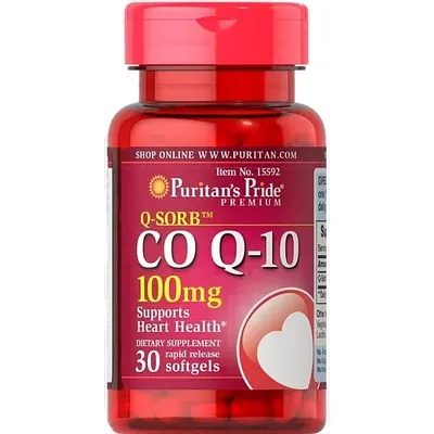 Коензим Q-10 Puritan's Pride CO Q10 100 мг (Q-SORB), 30 гелевих капсул