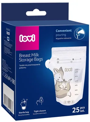 Пакети Lovi Buddy bear 12/208 для зберігання грудного молока, 25 шт