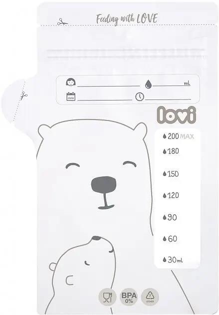 Пакеты Lovi Buddy bear 12/208 для хранения грудного молока, 25 шт