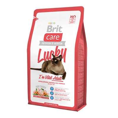 Корм сухой для кошек гипоаллергенный Brit Care Lucky I'm Vital Adult, 0.4 кг