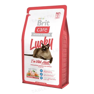Корм сухий для кішок гіпоалергенний Brit Care Lucky I'm Vital Adult, 0.4 кг