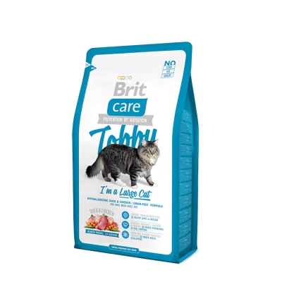 Корм сухой для кошек крупных пород с курицей и уткой Brit Care Tobby I am a Large Cat, 0,4 кг