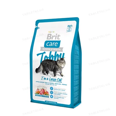 Корм сухий для кішок великих порід з куркою і качкою Brit Care Tobby I am a Large Cat, 2 кг