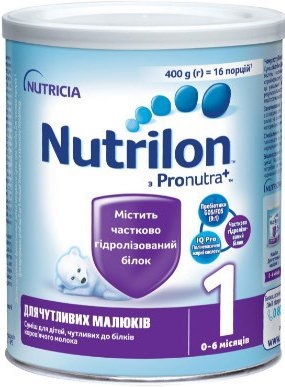 Смесь сухая молочная Nutrilon 1 для чувствительных малышей от 0 до 6 месяцев, 400 г