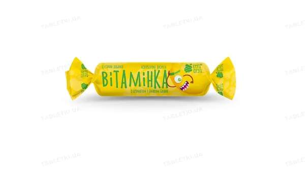 Аскорбінова кислота Вітамінка Круть-Фруть таблетки зі смак. банану №10